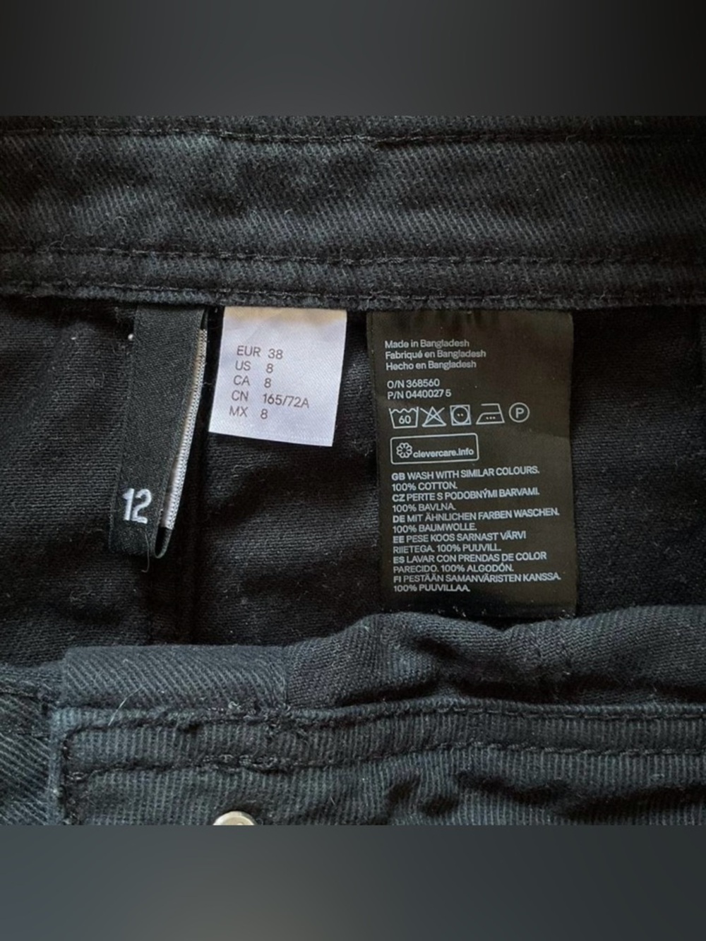 H&M Button Front Black Overalls Dress w. Pockets - Picture 5 of 5
